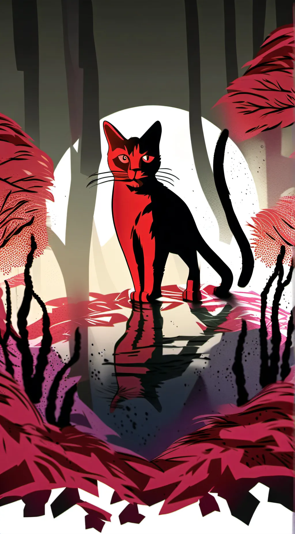 ai character: Cursed Alastor Cat background