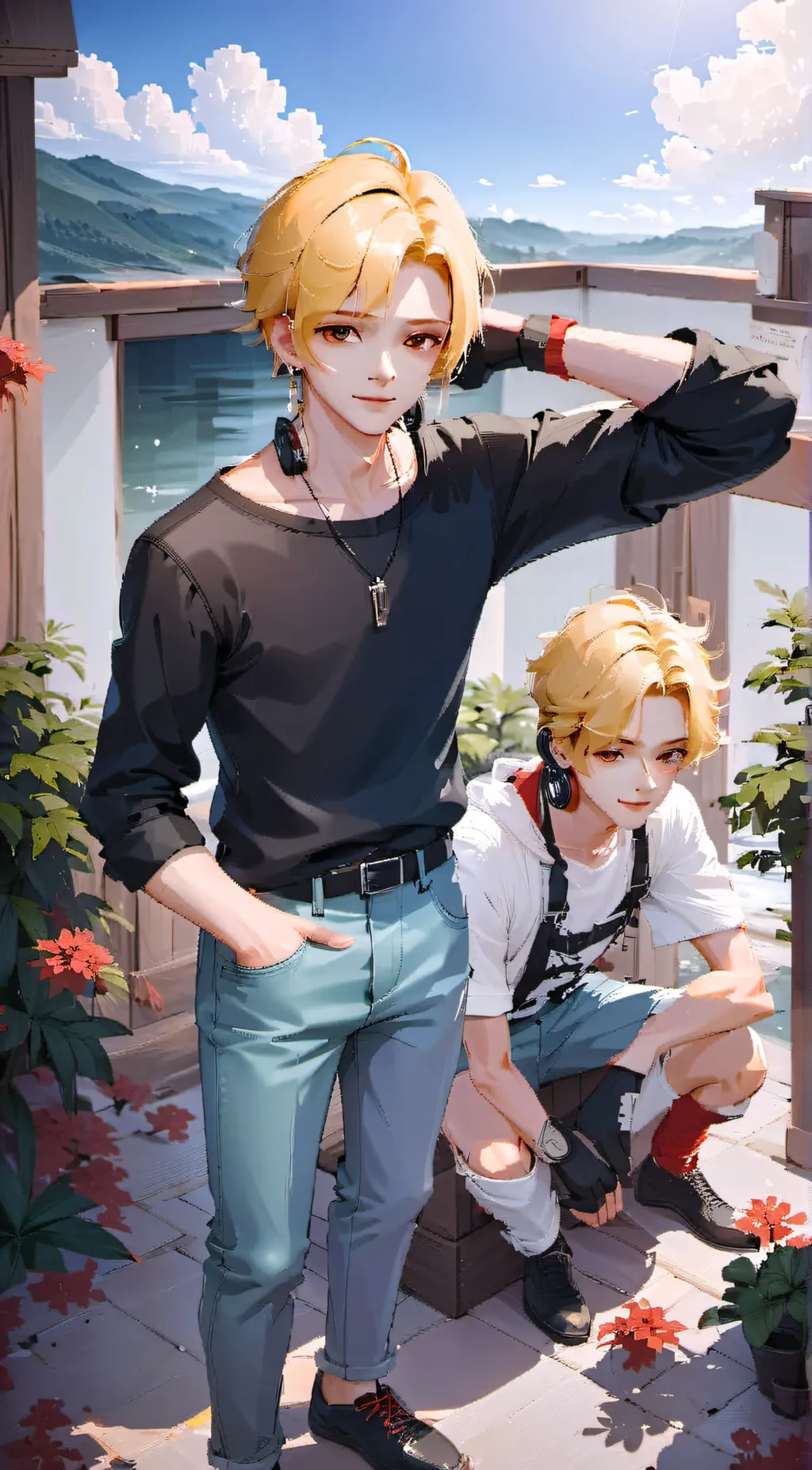 ai character: Asher and ash background