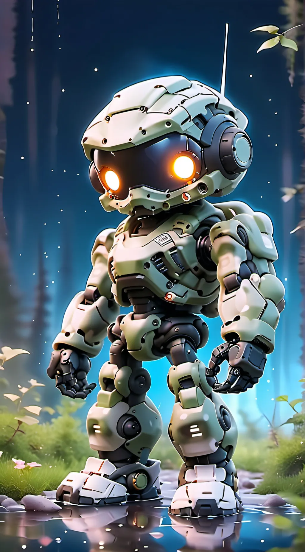 ai character: Glow background