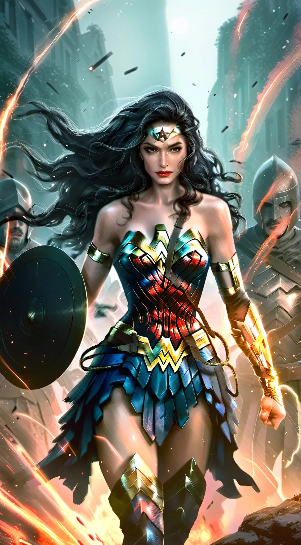 ai character: Wonder woman  background