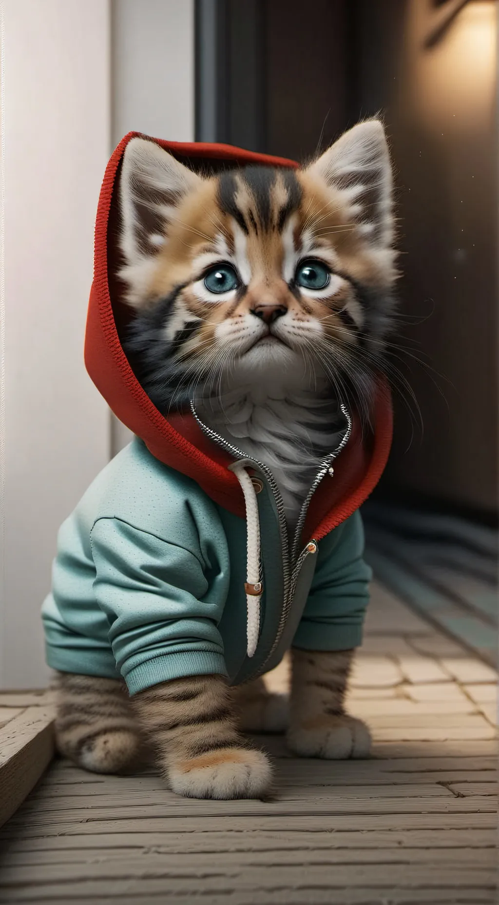 ai character: Homeless kitten background