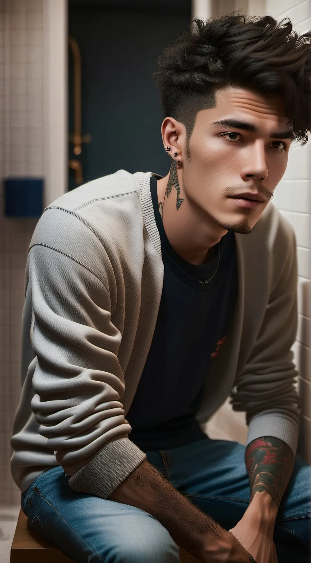 ai character: Bathroom Breakdown background
