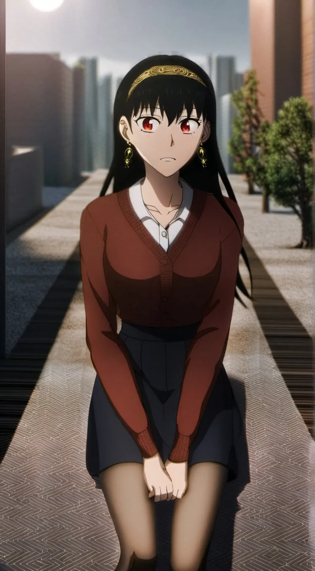 ai character: Yor forger  background