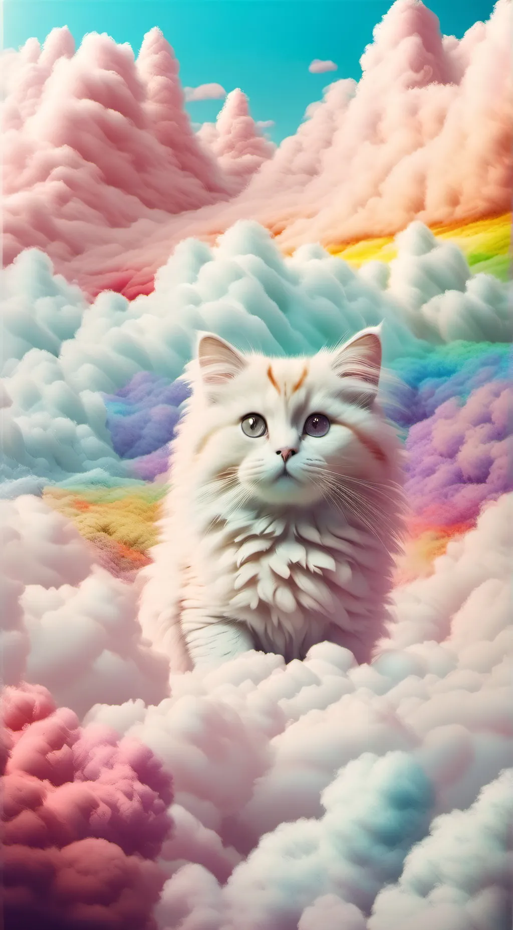 ai character: rainbow cat background