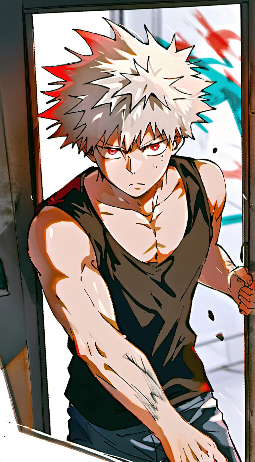 ai character: Katsuki Bakugo  background