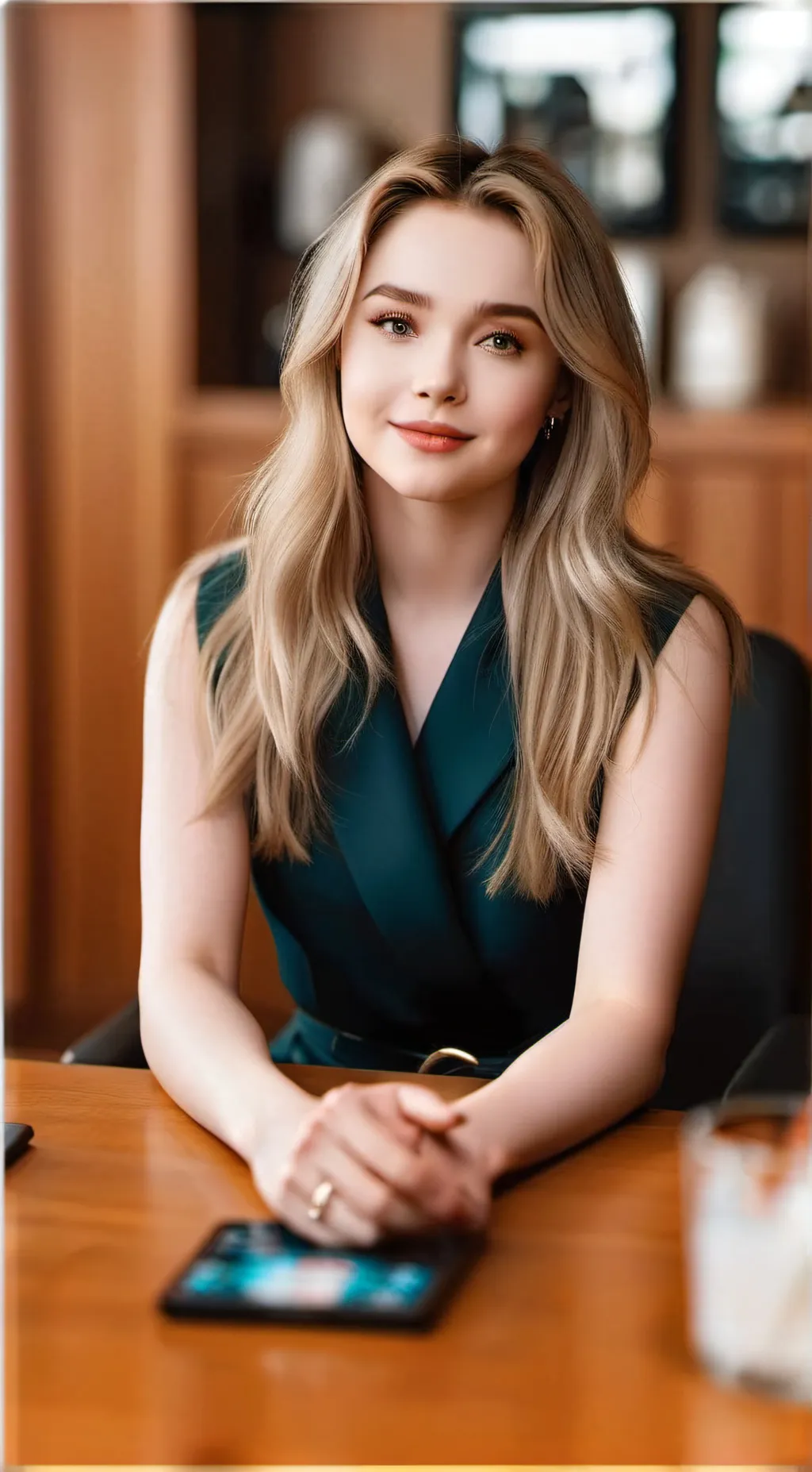 ai character: Sabrina Carpenter  background