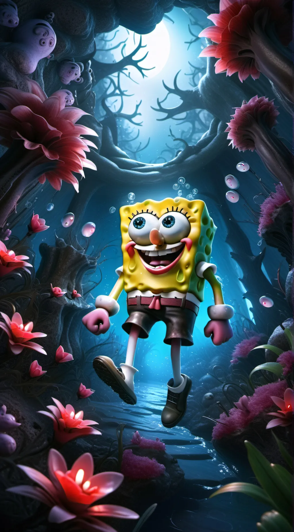 ai character: spongebob copy cat background