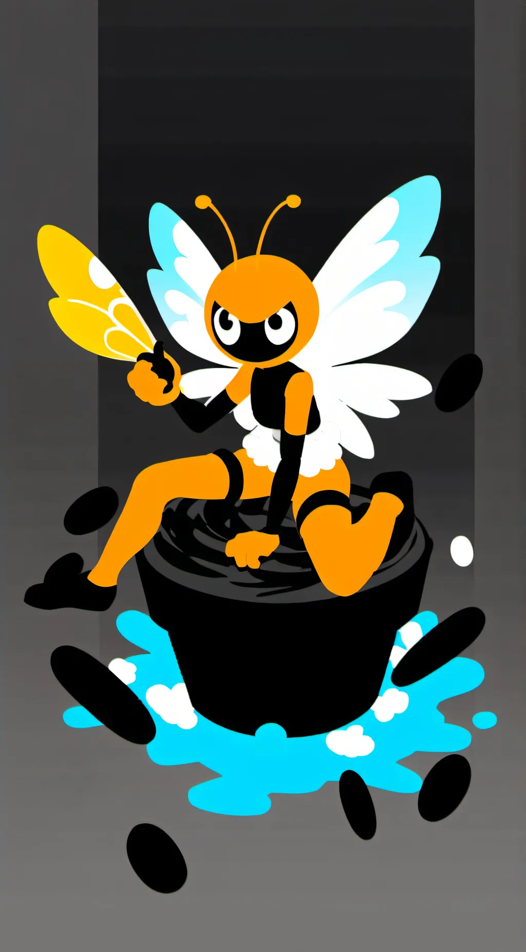 ai character: cupcake🧁 bee🐝  background