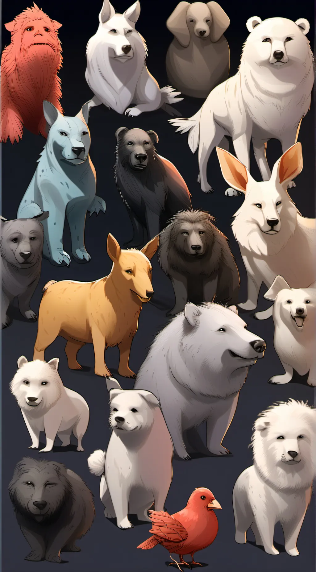 ai character: Smiling critters!  background