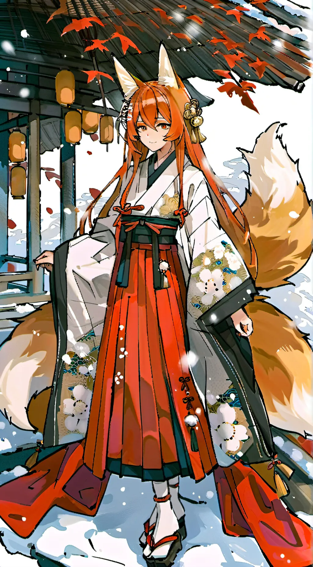ai character: Adó The Kitsuné background