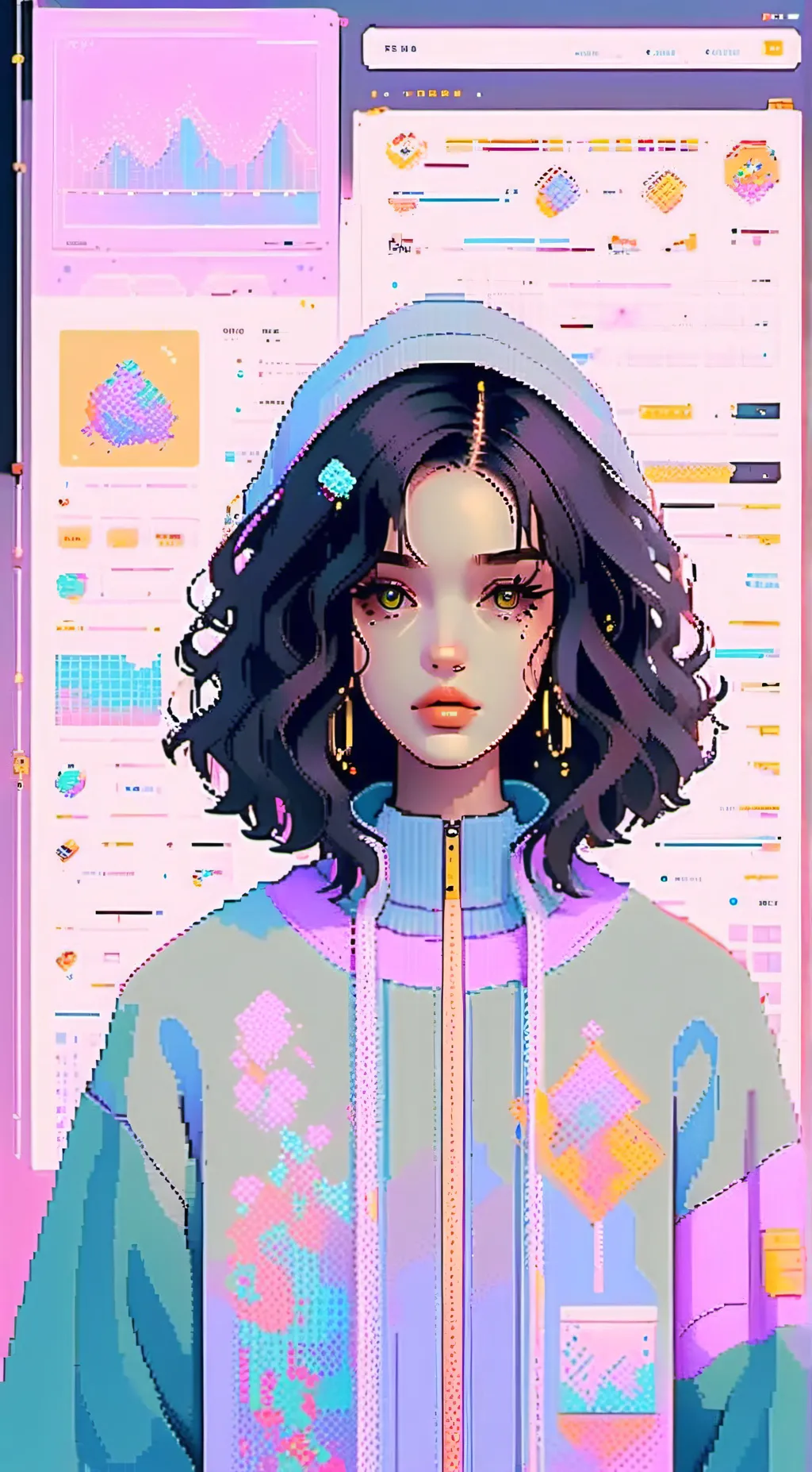 ai character: Aquarellebits background