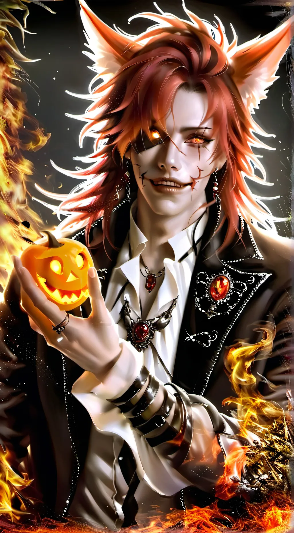 ai character: Nightmare, foxy background