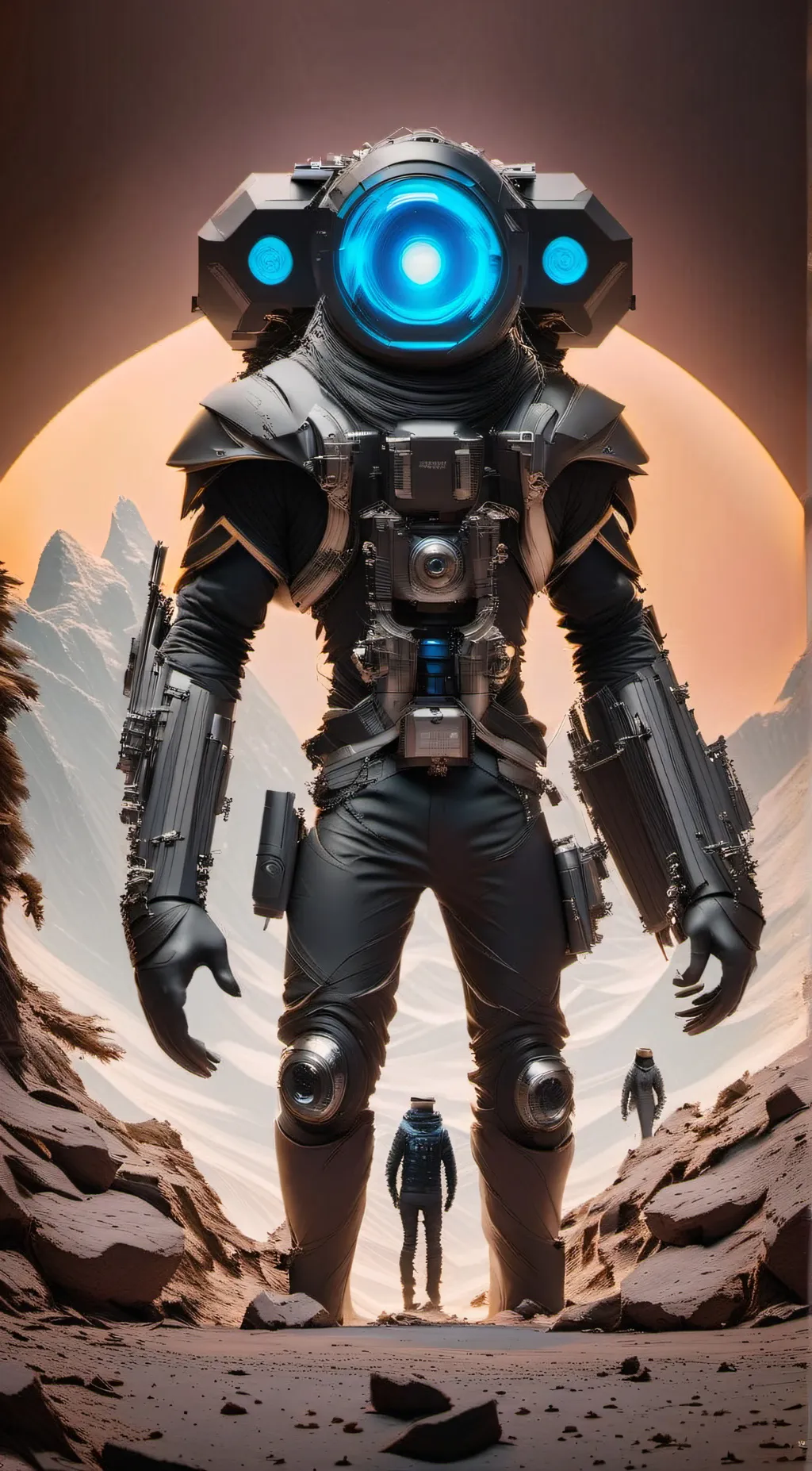 ai character: Titan cameraman background