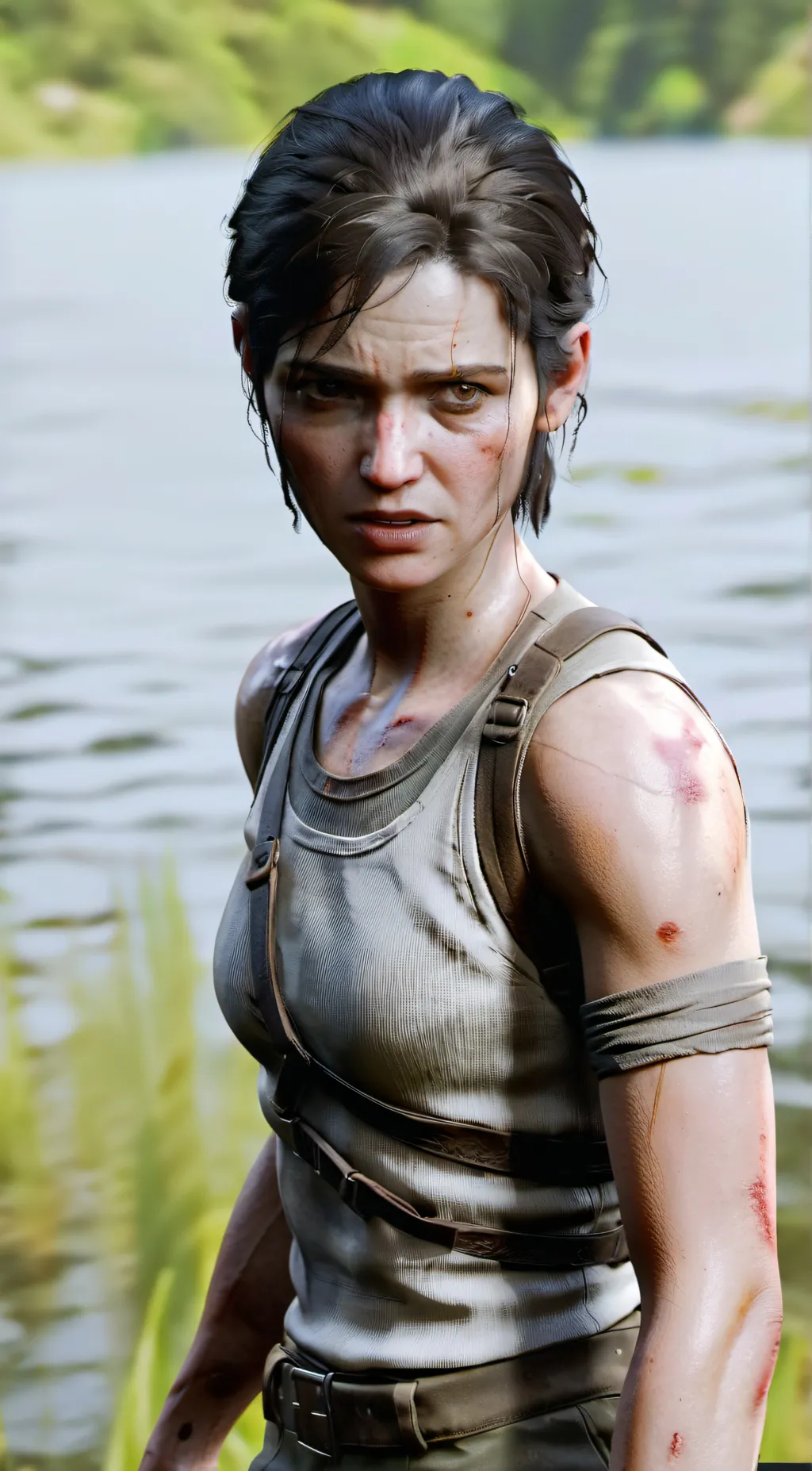 ai character: Ellie Williams  background