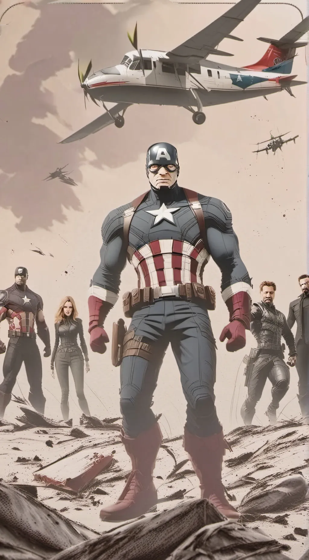 ai character: The Avengers  background