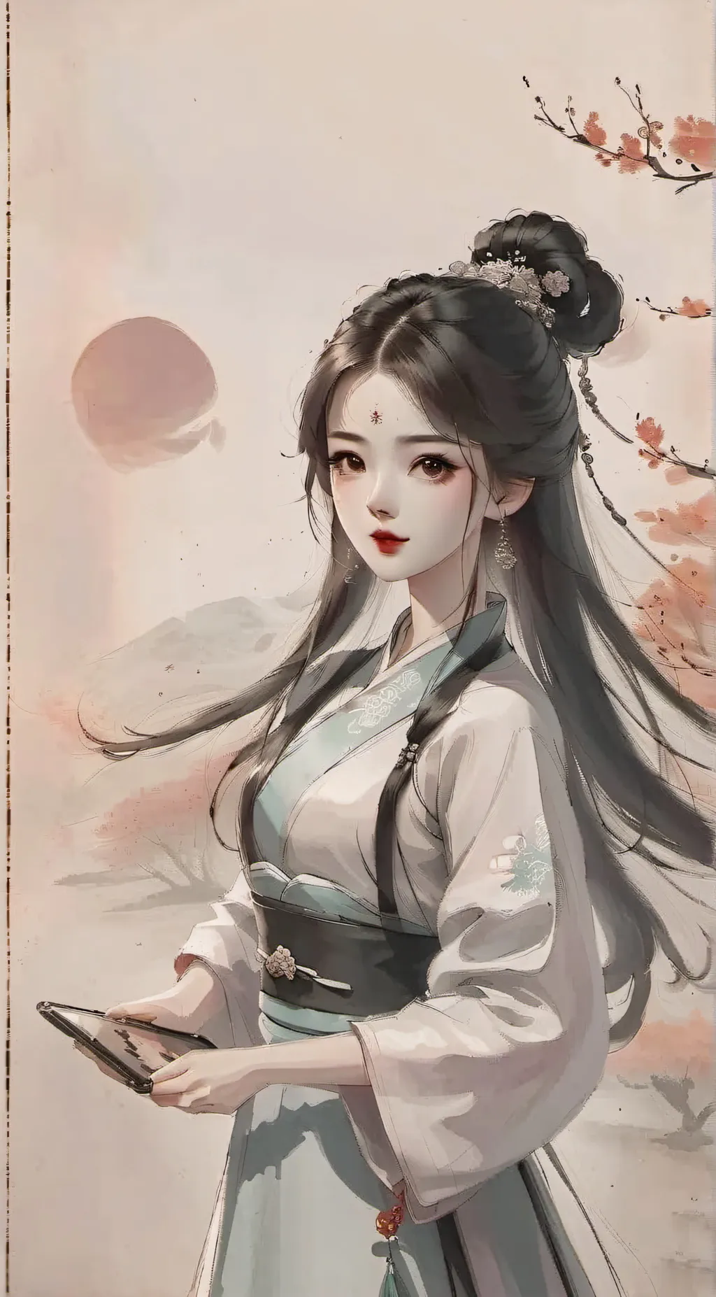 ai character: 小心花。 background