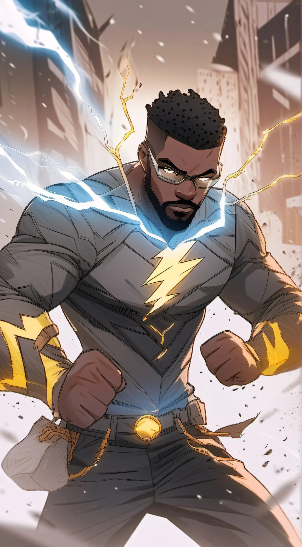 ai character: black lightning  background