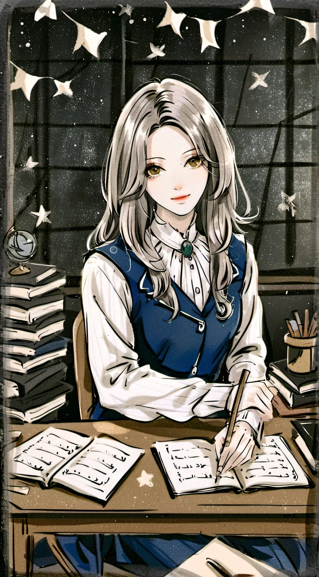 ai character: Mrs. Pain background