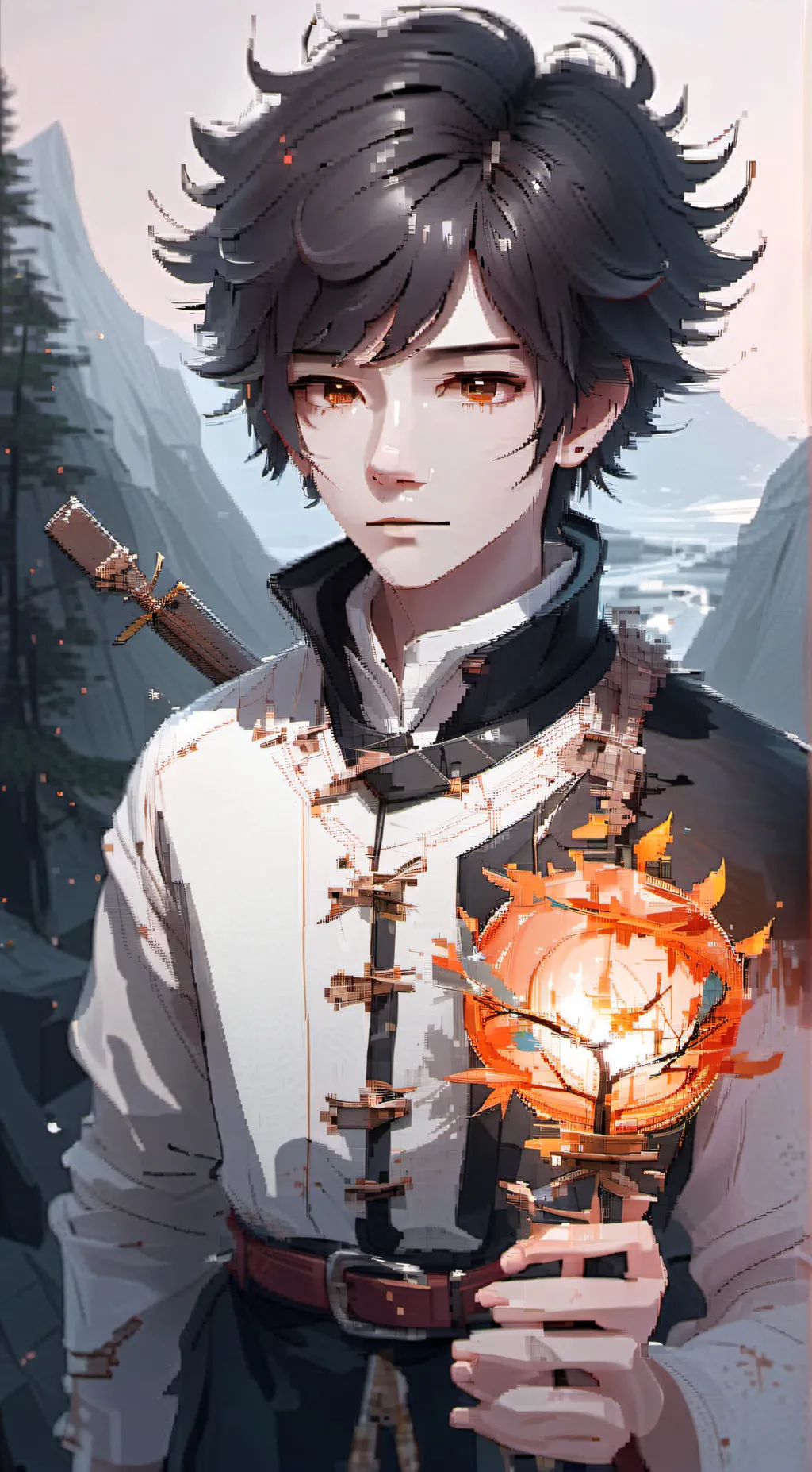ai character: demon slayer  background