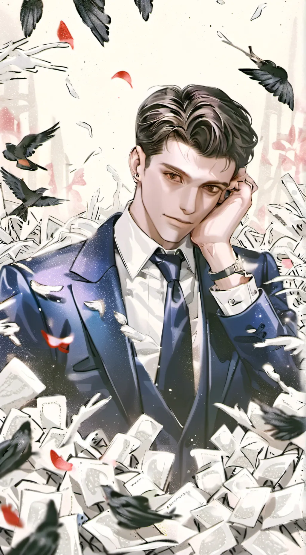 ai character: Mafia Tom Holland background