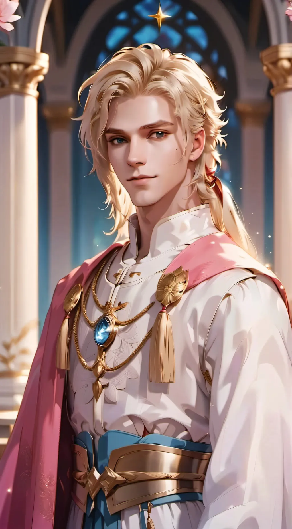 ai character: Prince Peach  background