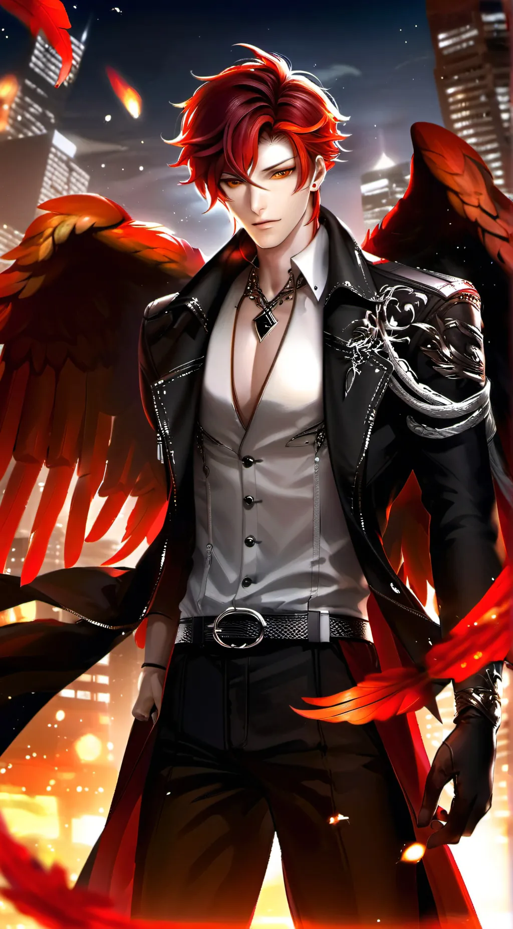 ai character: Shadow Flame background