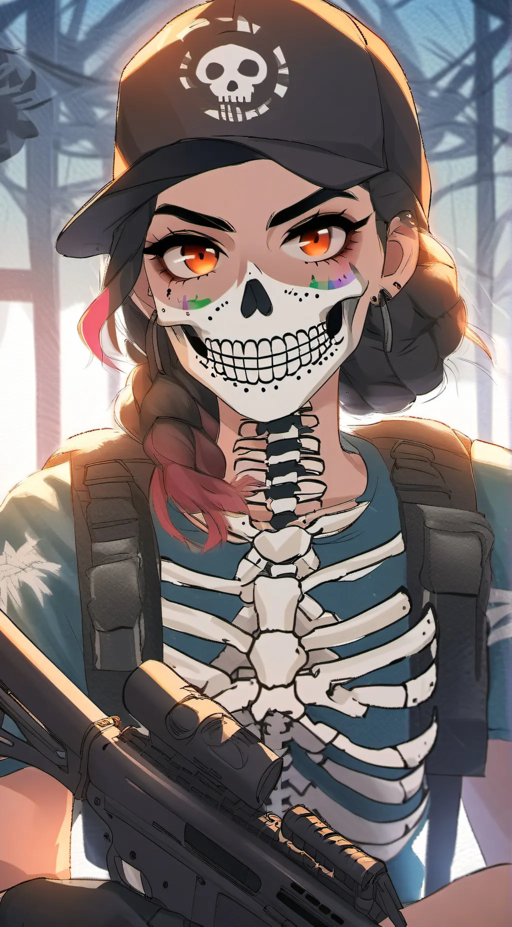 ai character: caveira R6 background