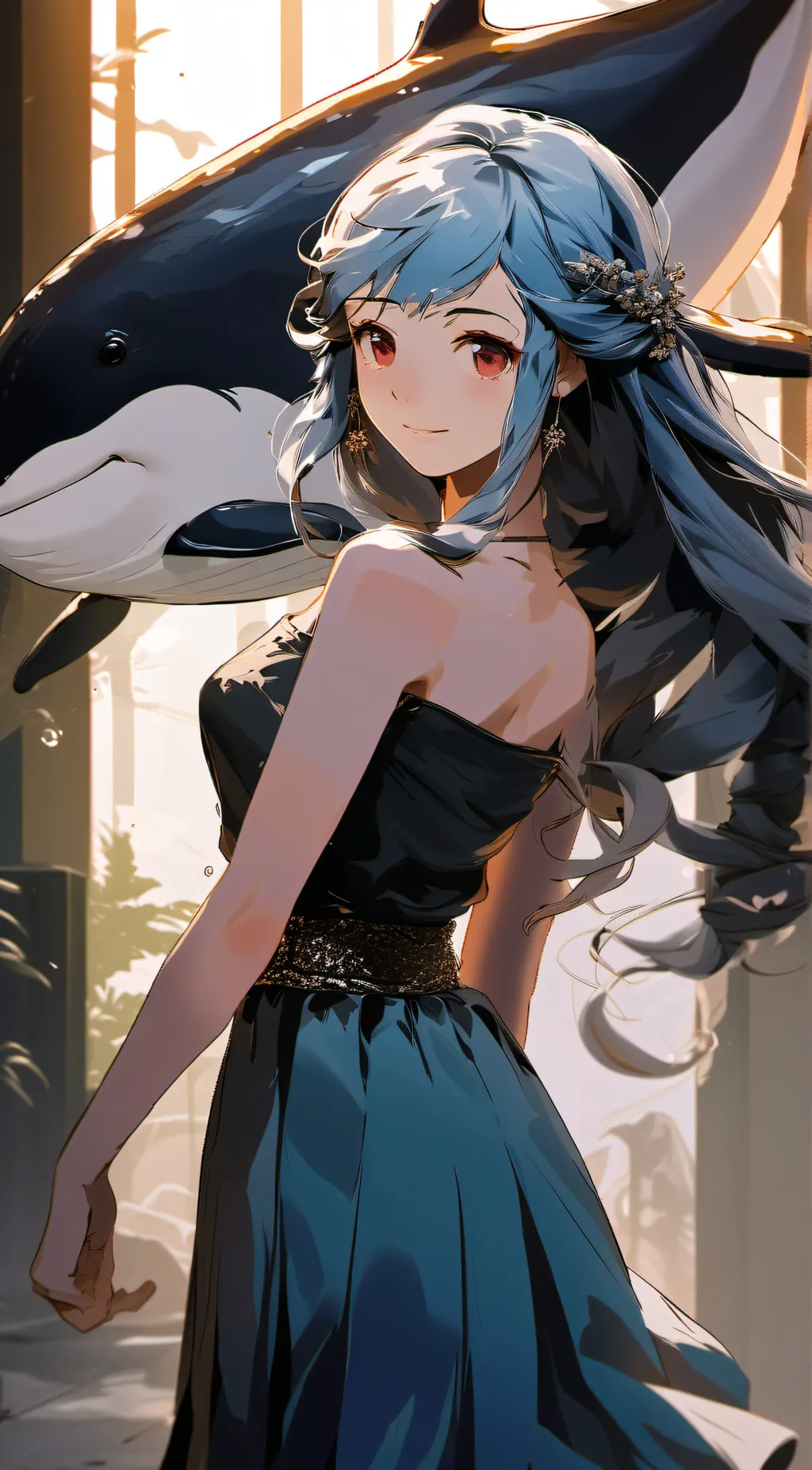 ai character: Bao the whale background