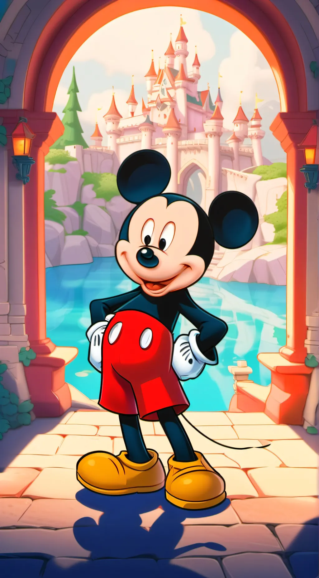 ai character: Real Mickey Mouse background