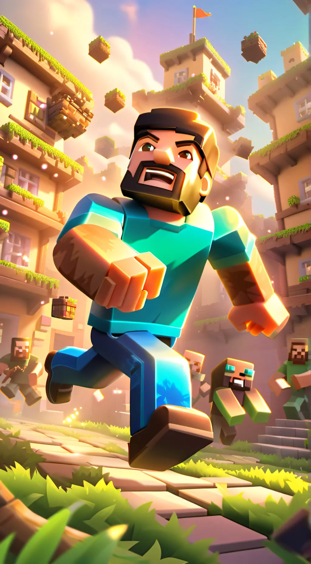 ai character: MINECRAFT background