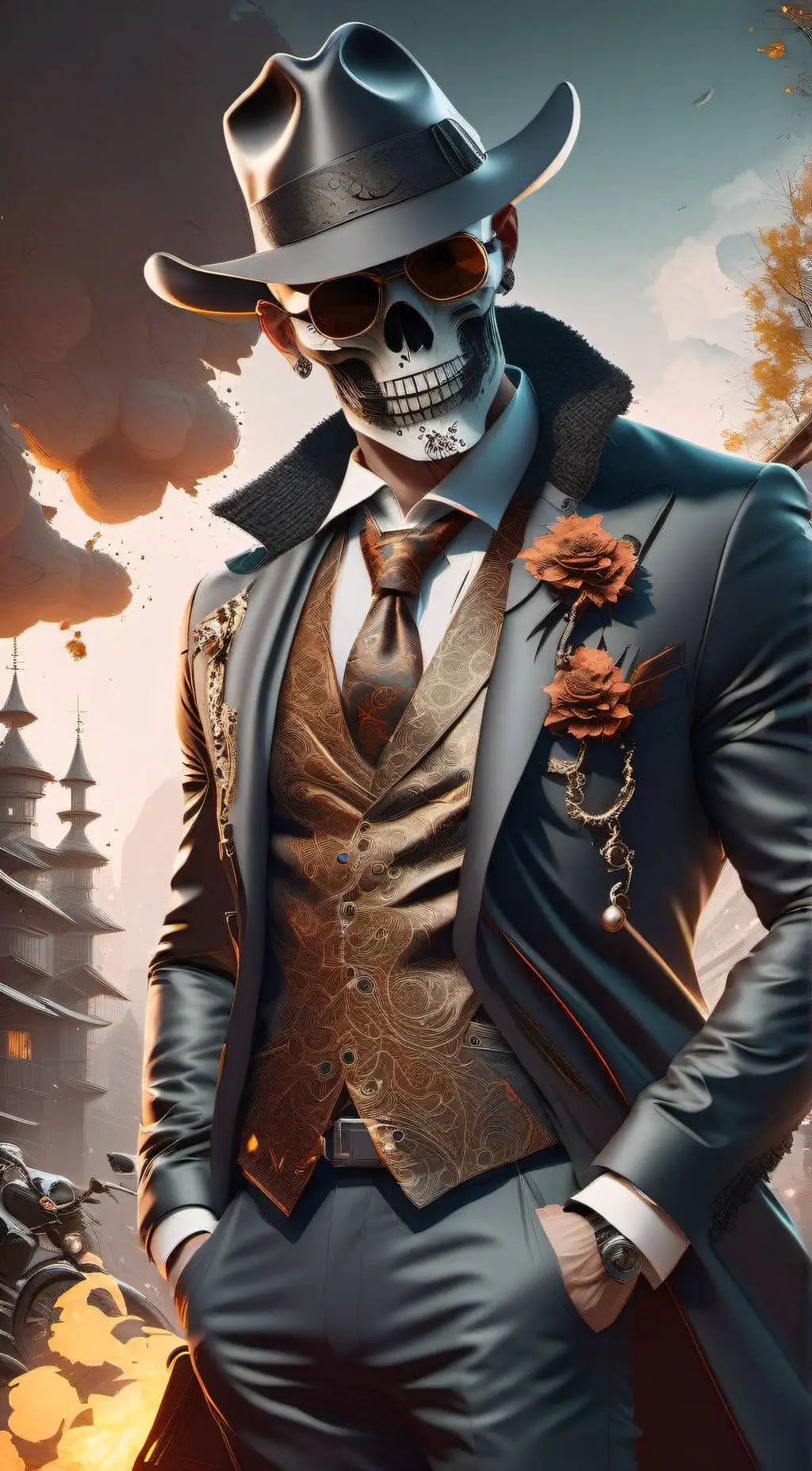 ai character: Ghost background
