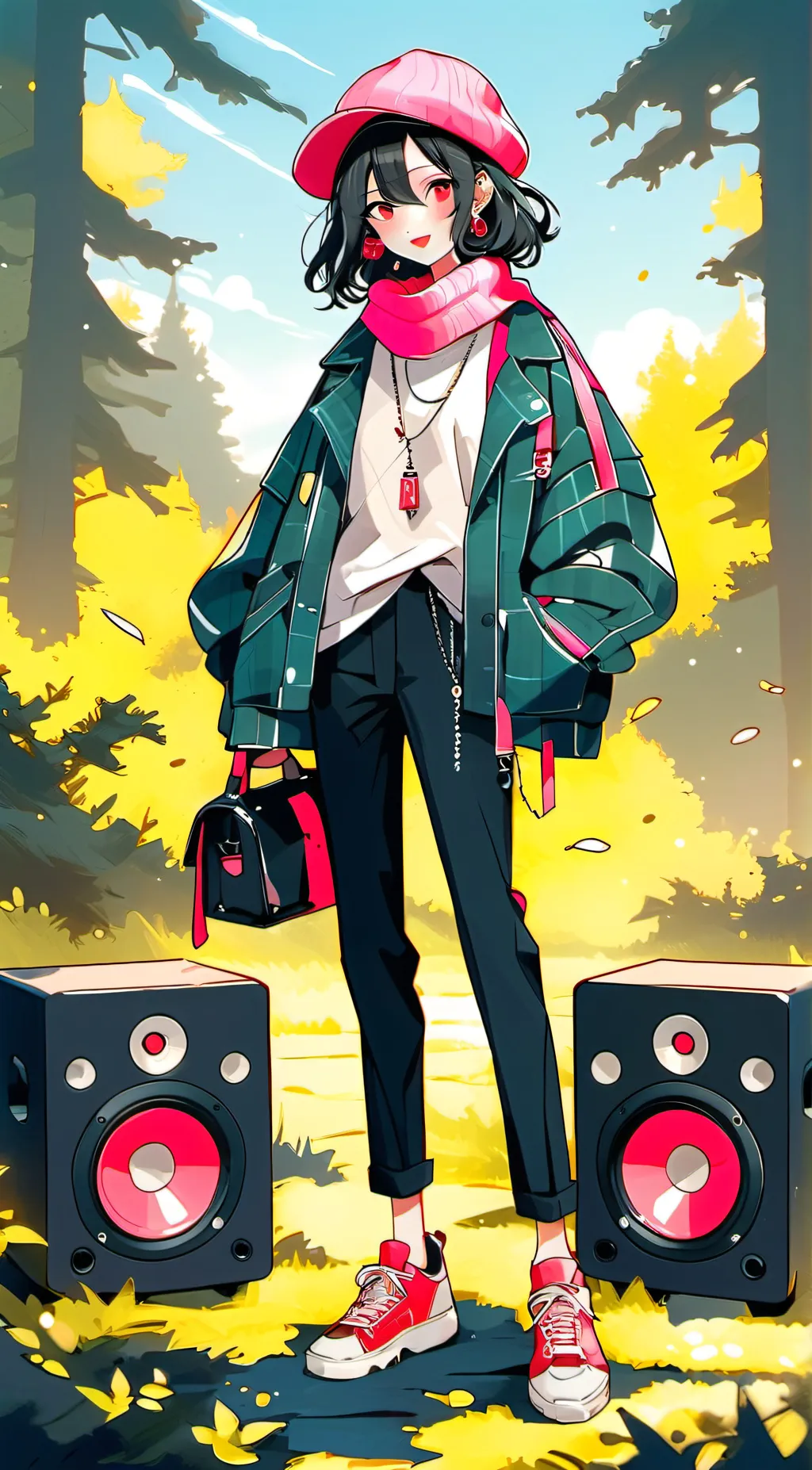 ai character: speaker woman  background