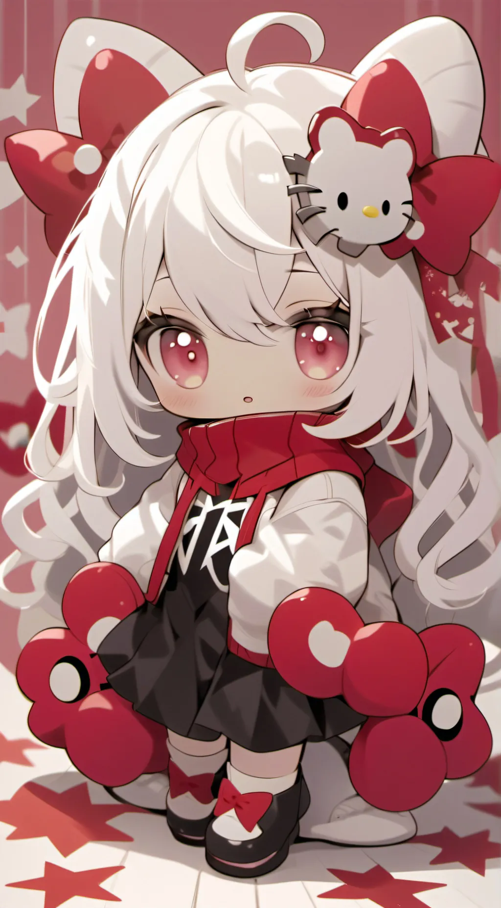 ai character: Hello kitty gall background