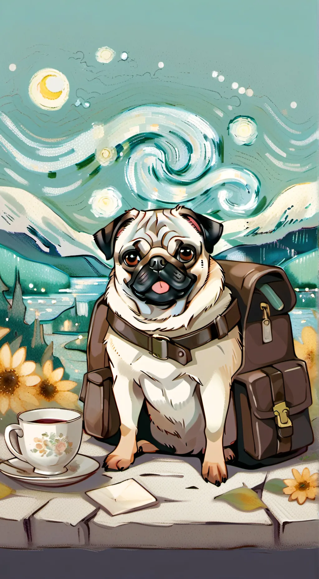 ai character: dog of wonder background