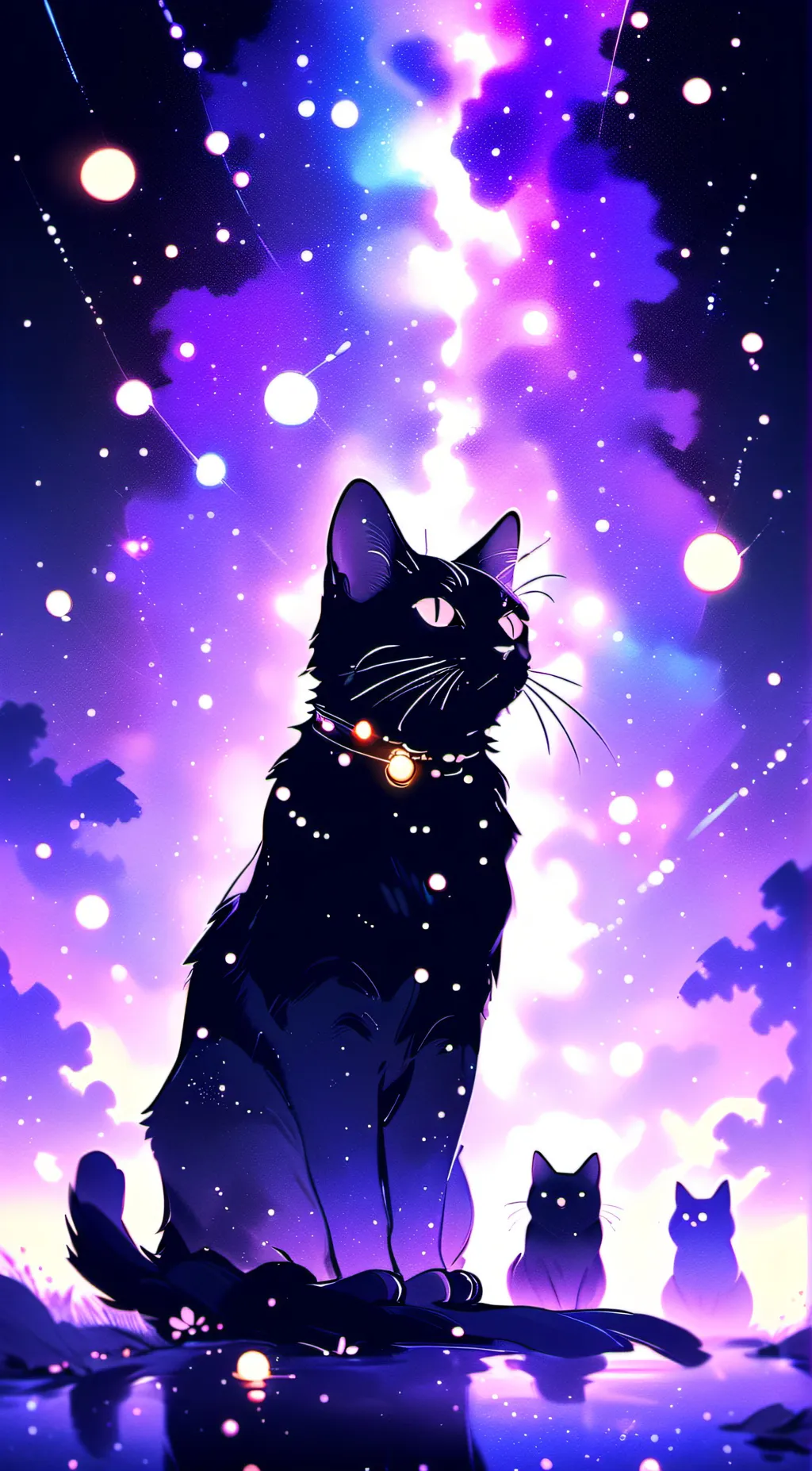 ai character: Purple Cat background