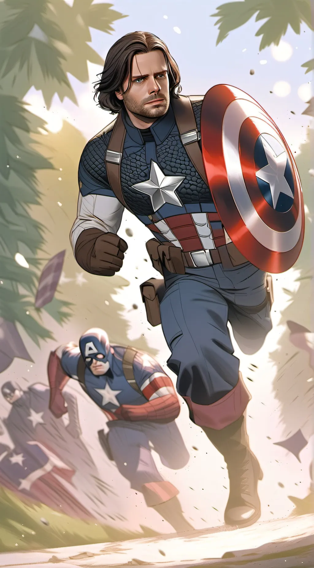 ai character: Bucky Barnes  background