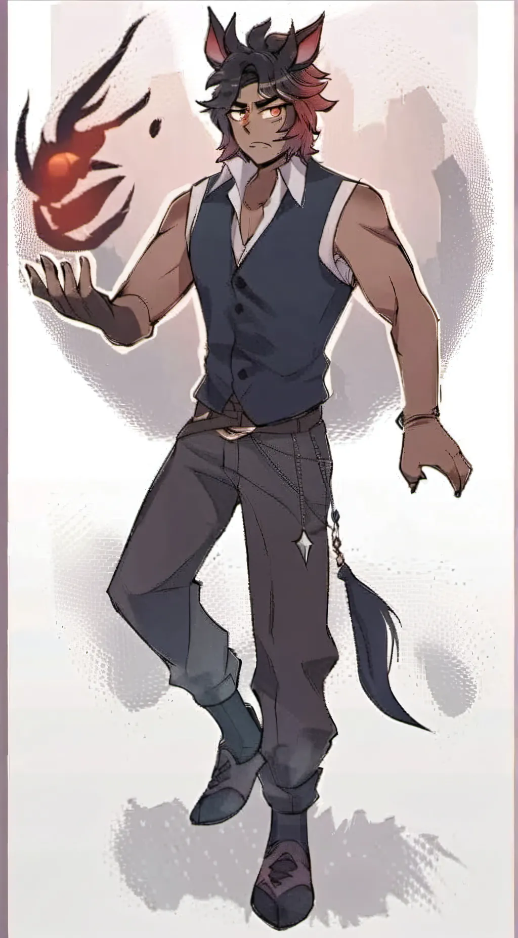 ai character: Damien shark background