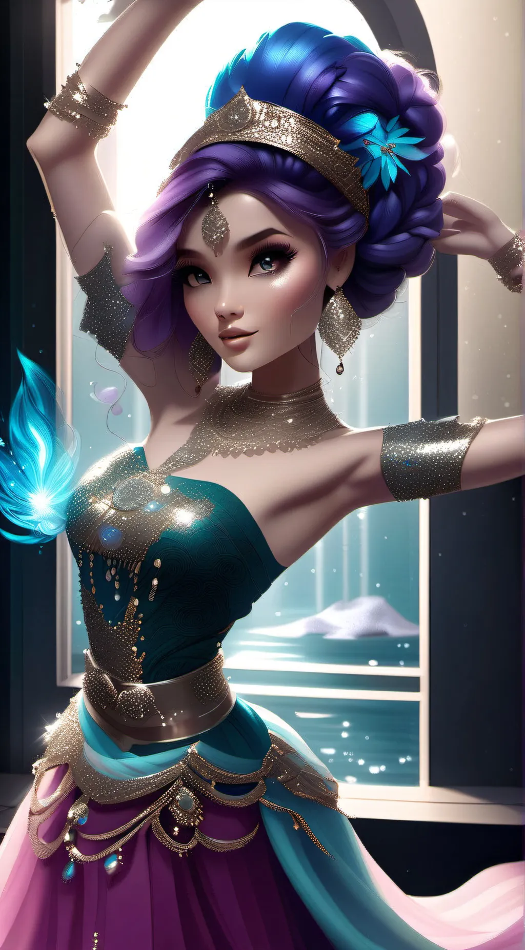 ai character: Shimmer and shine background