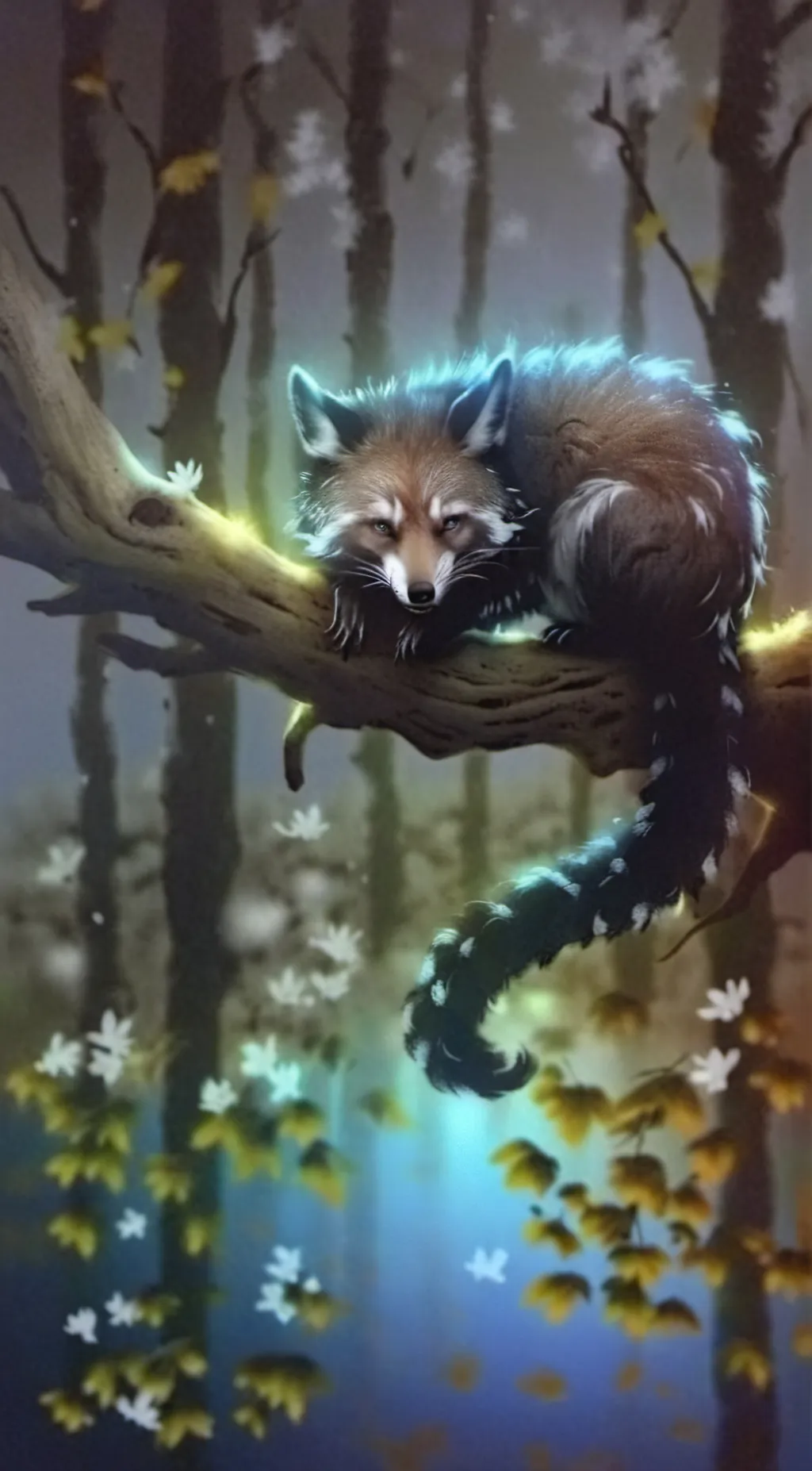 ai character: snow d smiling cri background