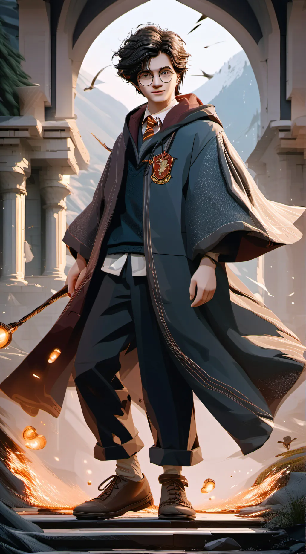 ai character: harry Potter  background