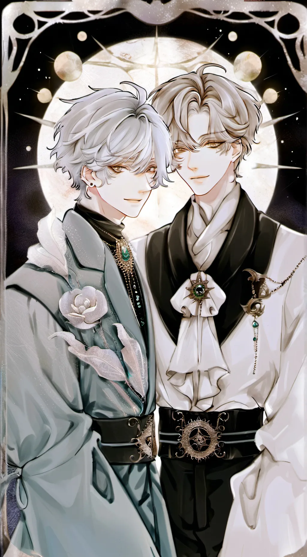 ai character: sun + moon gods background