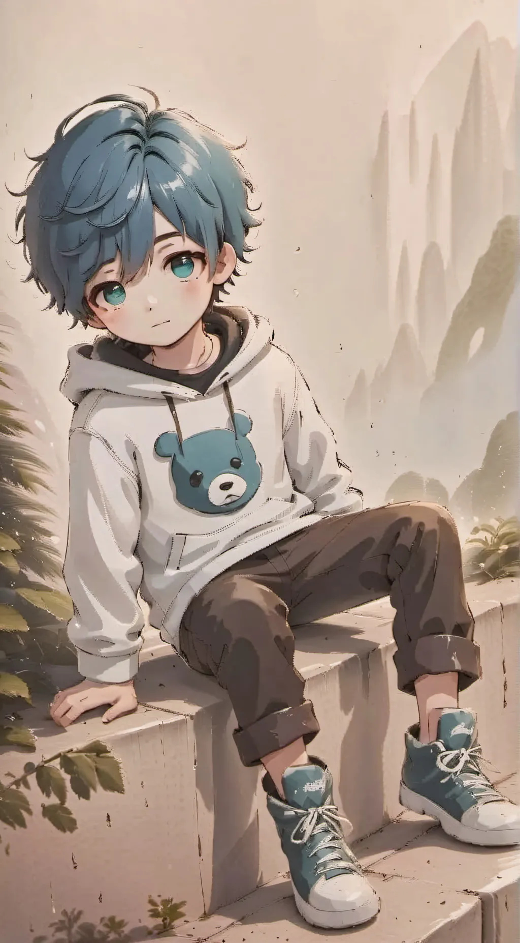 ai character: Bluey background
