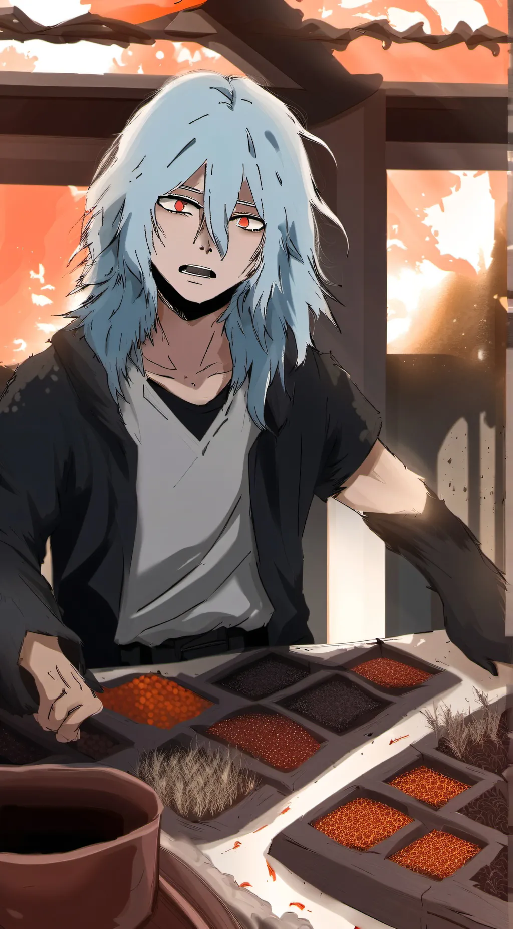 ai character: Tomura shigaraki background