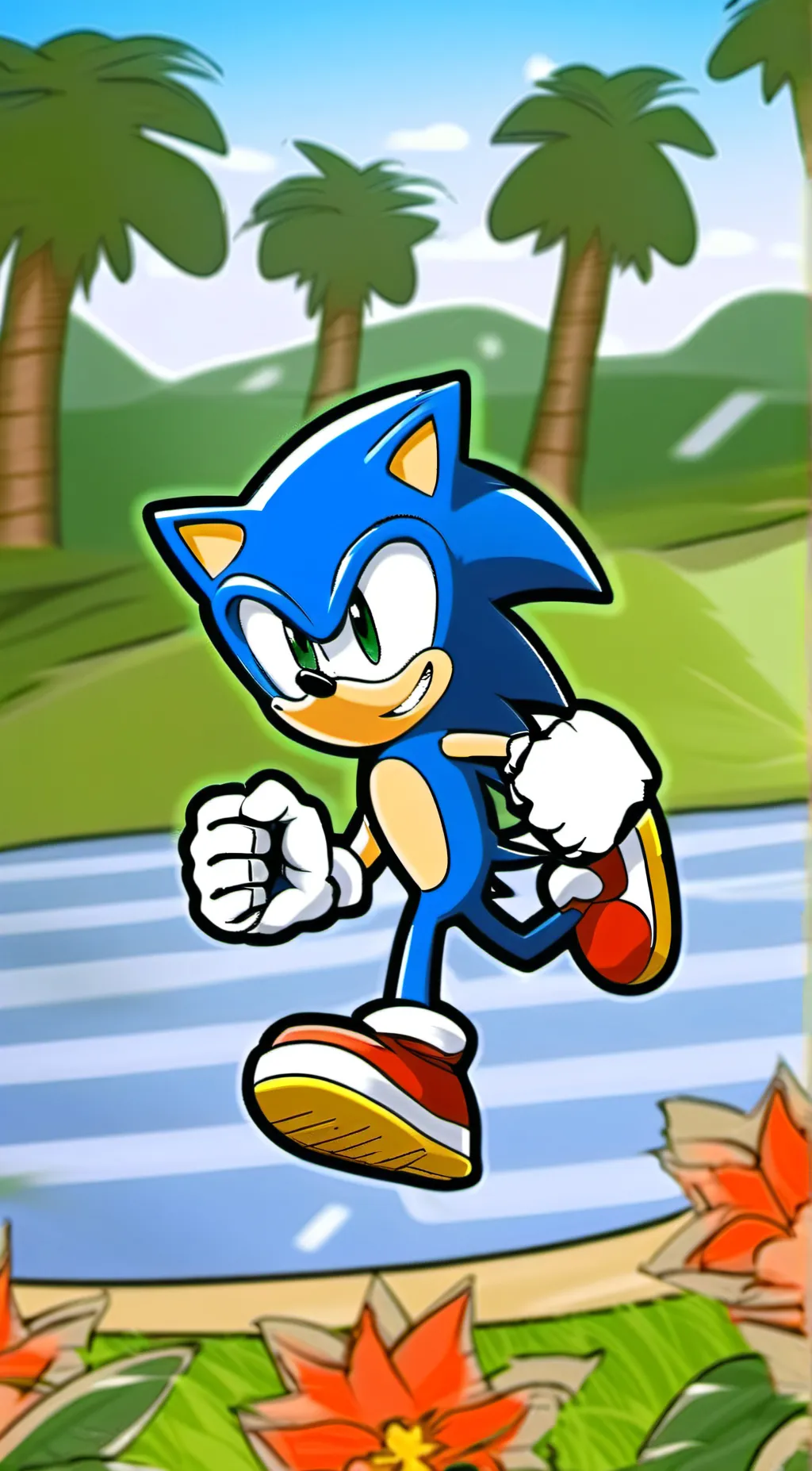 ai character: Sonic the hedgehog background