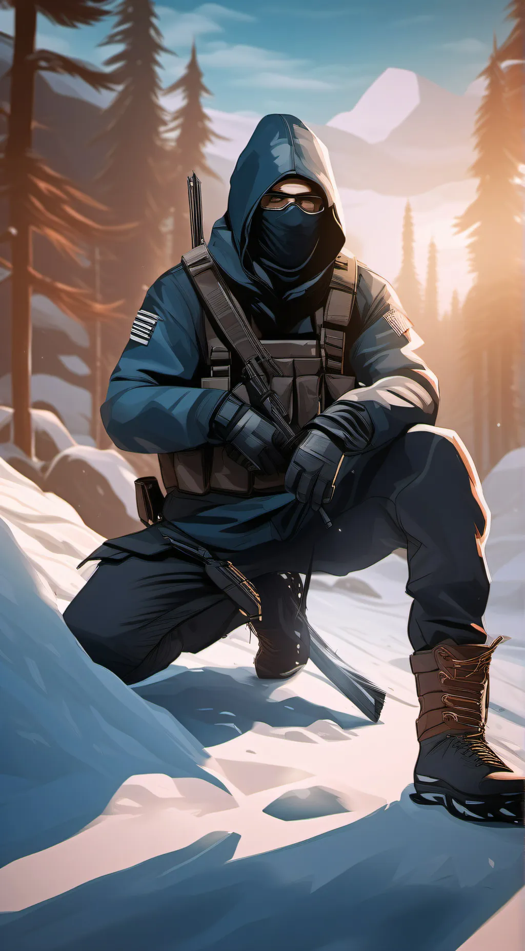 ai character: crow background