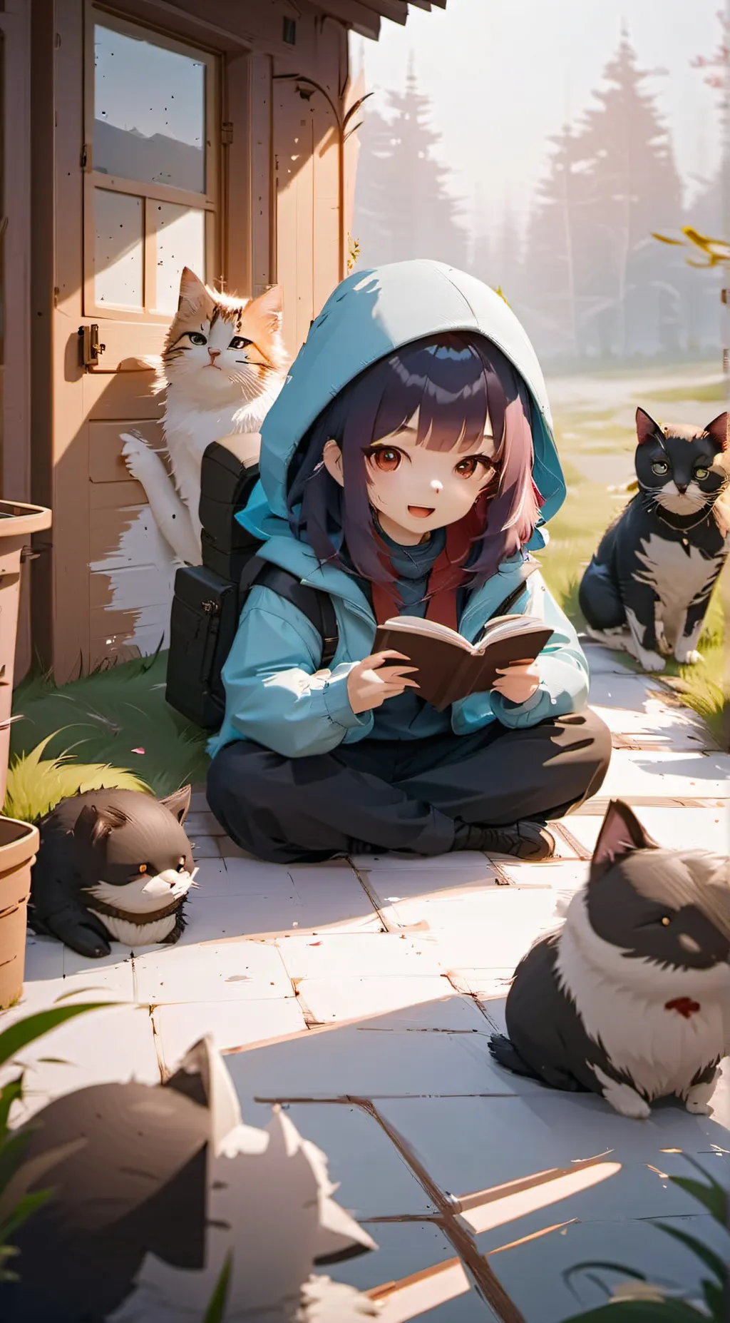 ai character: Cat girl background