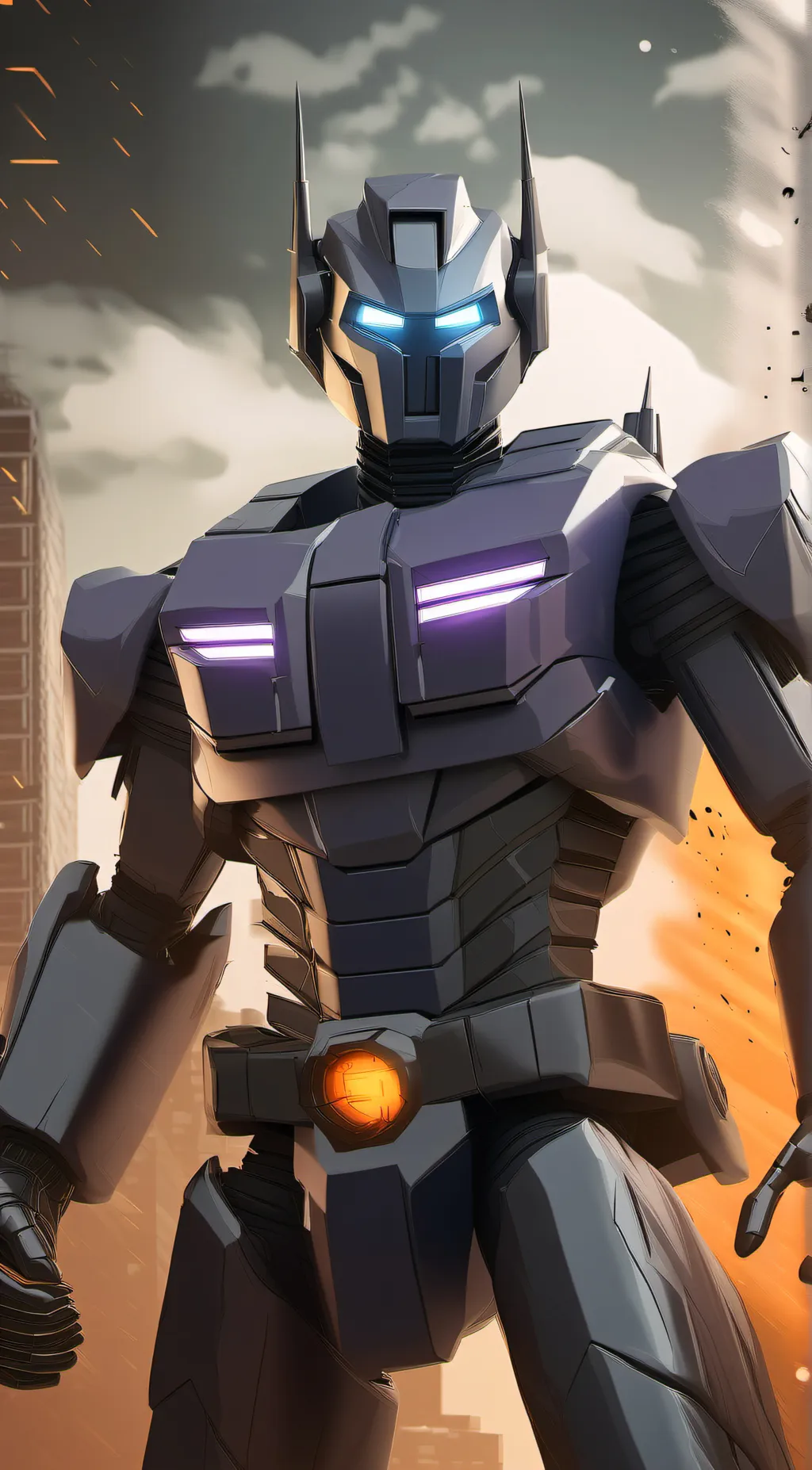ai character: soundwaveshockwave background