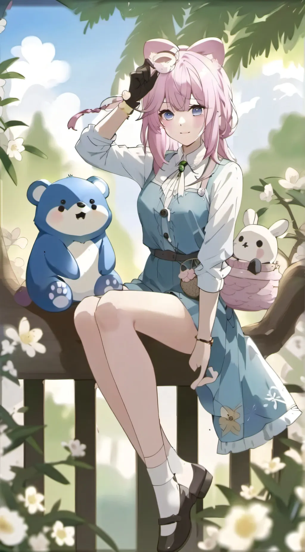ai character: Macaron background