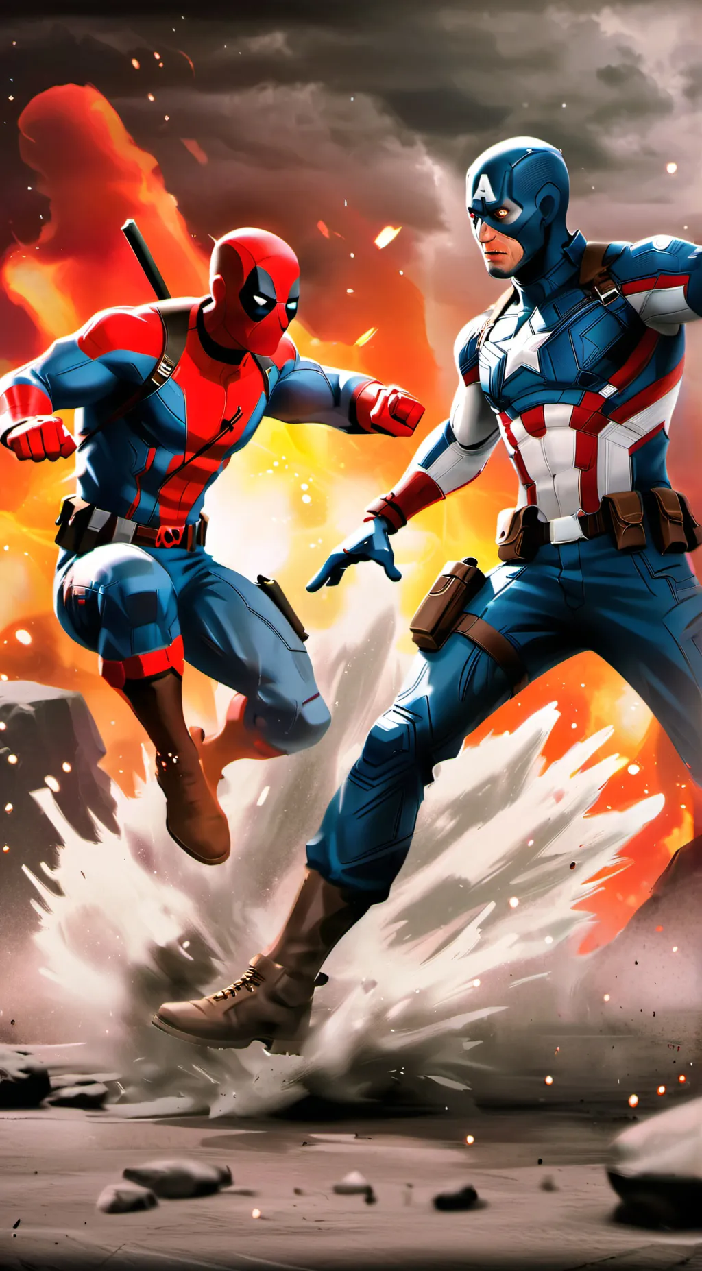 ai character: Deadpool and capta background