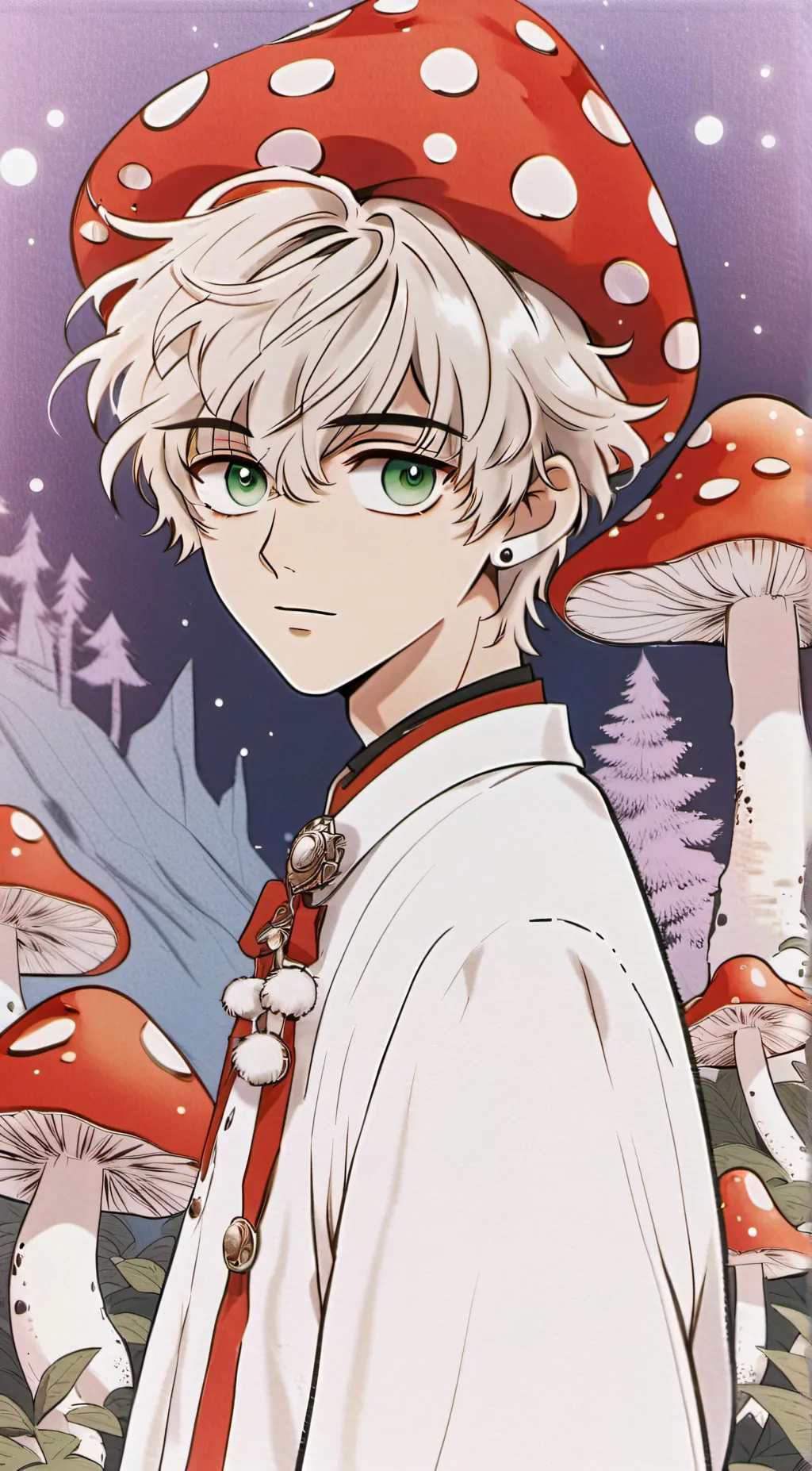 ai character: mushroom boy background